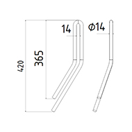 DENT DE SEMOIR DROITE 23487404 HORSCH LONG.420 FIL 14