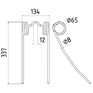 DENT DE SEMOIR 975432 AMAZONE LONG.337 LARG.134 DIAM.SPIRE 65 FIL 8