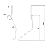 DENT DE SEMOIR 3537054 LEMKEN ADAPTABLE LONG.685 DIAM SPIRE.82 FIL.10