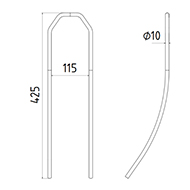 DENT DE SEMOIR 466169 VADERSTAD ADAPTABLE LONG.425 LARGEUR EXTERIEURE 135 FIL 10