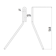 DENT DE SEMOIR GAUCHE 31054303 HORSCH ADAPTABLE LONG.568 FIL 14