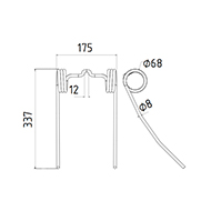 DENT DE SEMOIR 975431 AMAZONE ADAPTABLE LONG.337 LARG.175 DIAM.SPIRE 68 FIL 8