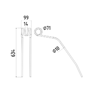 DENT FANEUR ANDAINEUR 200442710 KRONE ADAPTABLE LONG.634 LARG.99 DIAM SPIRE.71 FIL.10