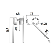DENT DE PRESSE 8876521 POTTINGER PICK UP ADAPTABLE LONG.168 LARG.68 DIAM SPIRE.40 FIL.5