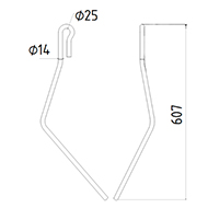 DENT DE SEMOIR GAUCHE 959334 AMAZONE ADAPTABLE LONG.607 FIL 14