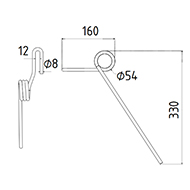 DENT DE SEMOIR ARRIERE 420861 KVERNELAND KUBOTA ADAPTABLE LONG.330 DIAM SPIRE.54 FIL.8
