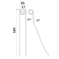 DENT FANEUR 436030 POTTINGER ANDAINEUR ADAPTABLE LONG.589 LARG.85 DIAM SPIRE.67 FIL.9