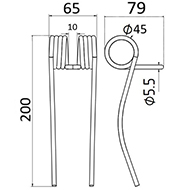 DENT DE PRESSE 6022 ROC PICK UP ADAPTABLE LONG.200 LARG.65 DIAM SPIRE.45 FIL.5,5