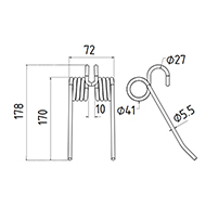DENT DE PRESSE SUPERTINO PICK UP ADAPTABLE LONG.178 LARG.72 DIAM SPIRE.41 FIL.5,5