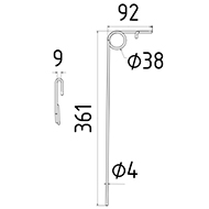 DENT DE SEMOIR FISCHER LONG.361 LARG.92 DIAM SPIRE.38 FIL.4
