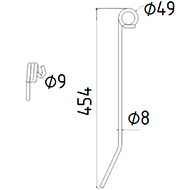 DENT DE HERSE ETRILLE 93008 HATZENBICHLER LONG.454 DIAM SPIRE.59 FIL.8