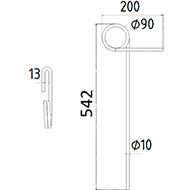 DENT DE SEMOIR 209026505 KONGSKILDE FRAUDGE ADAPTABLE LONG.542 LARG.200 DIAM SPIRE.90 FIL.10