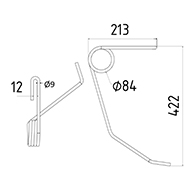 DENT DE SEMOIR 3537057 HASSIA LEMKEN LONG.422 LARG.213 DIAM SPIRE.84 FIL.9