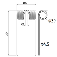 DENT DE PRESSE 607293M1 MASSEY FERGUSON PICK UP ADAPTABLE GW078 LONG.204 LARG.100 DIAM SPIRE.39 FIL.4,5