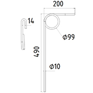 DENT DE SEMOIR 04261000 DOUBLET RECORD LONG.490 LARG.200 DIAM SPIRE.99 FIL.10