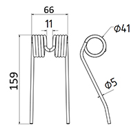 DENT DE PRESSE 804219052 STEYR 14413 3 XST052 RAPID U8025 PICK UP ADAPTABLE LONG.159 LARG.66 DIAM SPIRE.41 FIL.5