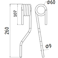 DENT A BETTERAVES HOLMER LONG.260 DIAM.SPIRE 60 FIL.9