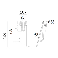 DENT FANEUR ANDAINEUR 4104311750 LELY ADAPTABLE LONG.369 LARG.107 DIAM SPIRE.55 FIL.9