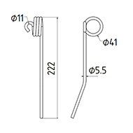 DENT DE PRESSE 6903091 CLAAS BAUTZ PICK UP ADAPTABLE LONG.222 DIAM SPIRE.41 FIL.5,5