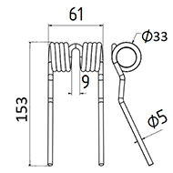 DENT DE PRESSE 278552 9382750 KRONE PICK UP ADAPTABLE LONG.153 LARG.61 DIAM SPIRE.33 FIL.5