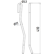 DENT NIVELEUSE GAUCHE LH 90036190 VICON ADAPTABLE LONG.410 FIL.11