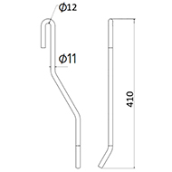 DENT NIVELEUSE DROITE LH 90036191 VICON ADAPTABLE LONG.410 FIL.11