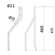 DENT NIVELEUSE GAUCHE LH 99136240 VICON ADAPTABLE LONG.475 FIL.11