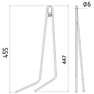 DENT NIVELEUSE 90091477 VICON ADAPTABLE LONG.455 FIL.6