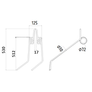 DENT DE SEMOIR GAUCHE K3005750 KUHN LONG.530 LARG.125 DIAM SPIRE.72 FIL.10