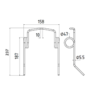 DENT DE RABATTEUR 626011 GERINGHOFF LONG.237 LARG.158 DIAM SPIRE.47 FIL.5,5