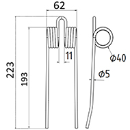 DENT DE PRESSE 49797 BELAIR PICK UP ADAPTABLE LONG.223 LARG.62 DIAM SPIRE.40 FIL.5