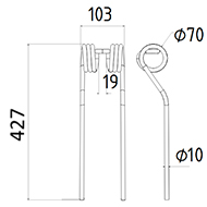 DENT FANEUR ANDAINEUR 153910405 SIP ADAPTABLE LONG.427 LARG.103 DIAM SPIRE.70 FIL.10