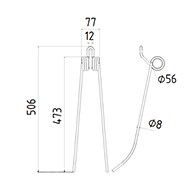 DENT DE PRESSE JB FOURAY PICK UP ADAPTABLE LONG.204 LARG.78 DIAM SPIRE.42 FIL.6,5