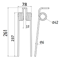 DENT DE PRESSE GW859 ADAPTABLE PICK UP LONG.261 LARG.78 DIAM SPIRE.42 FIL.6