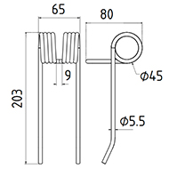 DENT DE PRESSE GW863 ADAPTABLE PICK UP LONG.203 LARG.65 DIAM SPIRE.45 FIL.5,5