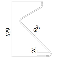 DENT DE RELEVEUR DENT DE FENAISON LONG.429 FIL.8