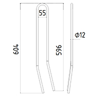 DENT A BETTERAVES DROITE HOLMER LONG.604 LARG.79 FIL.12