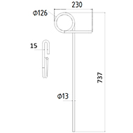 DENT DE SEMOIR 905380 KOCKERLING LONG.737 DIAM.SPIRE 126 FIL 13