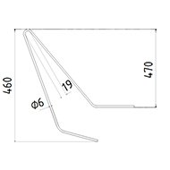 DENT FANEUR VL318 JOHN DEERE ADAPTABLE ANDAINEUR RATEAU SOLEIL (INTERIEUR) LONG.460 FIL.6