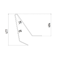 DENT FANEUR VL 326 JOHN DEERE ADAPTABLE ANDAINEUR RATEAU SOLEIL (EXTERIEUR) LONG.477 FIL.6
