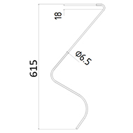 DENT FANEUR ANDAINEUR 90036133 VICON ADAPTABLE LONG.615 FIL.6,5