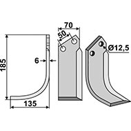 LAME HELIC. G 70X6X185 EA50 CELLI 522506 TROU 12,5
