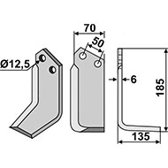 LAME EQUER. D 70X6X185 EA50 CELLI 522514 TROU 12,5