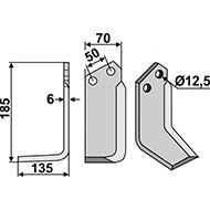 LAME EQUER. G 70X6X185 EA50 CELLI 522515 TROU 12,5