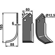 LAME HELIC. G. 60X6X185 EA42 TROU 12,5 PASQUALI PERUGINI