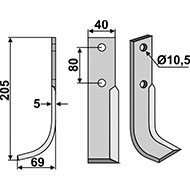 LAME 40X5X205 EA80 G.TROU10,5 FM MATRAS ADAPTABLE S