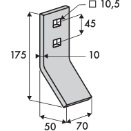 SOC REV.COUDE 70X10X175 PR DENT NIVELEU. 2 TROUS 10,5 EA45