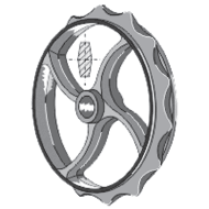 ROUE FONTE CAMBRIDGE 550X100 ARBRE 60 DAL BO 15484 4 BRANCHES