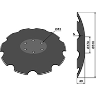 DISQUE CRENELE 510X5 R2320401 VOGEL   NX ADAPTABLE NIAUX   VOGEL & NOOT 10 CRENEAUX 6 TROUS 12