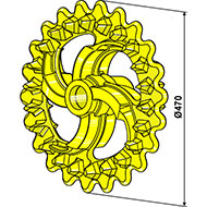 ROUE CROSKILL 470X157 POUR ARBRE 55 LARGEUR EFFECTIVE 84 VADERSTAD 101108 REXIUS 500-1230 650-1230 ROLLEX 450-1020